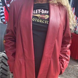 Vintage Preston & York red genuine leather jacket size medium
